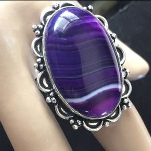 Beautiful Botswana Purple Agate Ring